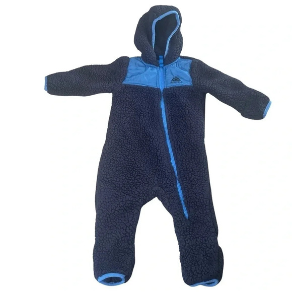 Snozu fleece snowsuit • Blue • 9/12Month - Picture 1 of 4